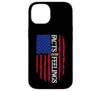 Facts Over Feelings Sign USA Flag God Family Country Freedom Coque pour iPhone 14