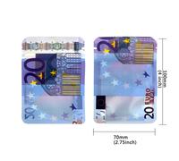 Factures Sac À Fermeture Éclair En Papier Petite Pochette Avec Fenêtre Transparente 1-3.5g Petit Sac En Mylar Conception E Euro - Type Euro20-1g-100 Pcs #B