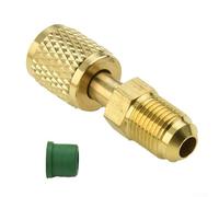 FACULX Adaptateur de port de service du système AC mâle 5/16 vers femelle 1/4 SAE connecteur en laiton compatible avec R32 R410a Or