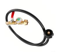 FACULX Adaptateur de recharge de propane, tuyau de transfert en laiton avec jauge et valve, pour réservoir de 0,5 kg à 18,1 kg, barbecue de camping (1,2 m)