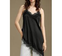 FACULX Camisole pour Femme Maille Patchwork Longueur Régulière Camisole | Design dentelle patchwork, coupe irrégulière , ajustable pour confort, idéal mode urbaine