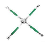 FACULX Croix de pneu de voiture robuste à 4 voies, clé en X, écrou de roue, clé à 4 voies, pour douilles de voiture 17, 19, 21, 23 mm (50,8 cm, vert)