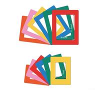 FACULX CT525A - Lot de 12 cadres photo magnétiques colorés pour réfrigérateur, affichage facile à changer pour la maison, le bureau, l'école