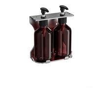 FACULX Distributeur de shampooing mural 3 en 1 sans perçage pour douche avec bouteilles en PET de 500 ml et étiquettes étanches pour salle de bain, cuisine, hôtel, bureau (B)