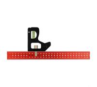 FACULX Équerre combinée, règle d'angle en acier inoxydable, équerre de menuiserie réglable avec niveau à bulle, outil de mesure pour menuisier ingénieur (300 mm)