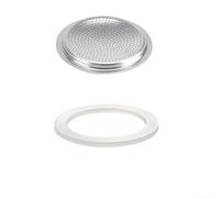 FACULX Filtre à café réutilisable, joint d'étanchéité de rechange pour cafetière expresso à moka, filtre supérieur en caoutchouc de silicone pour cuisinière (9 tasses + tamis, 9 tasses + tamis )