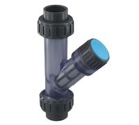 FACULX Filtre en Y transparent en PVC, filtre à eau sédiments transparent de 20 à 63 mm, filtre en ligne pour aquarium, filtre en Y en PVC transparent (diamètre intérieur 32 mm)