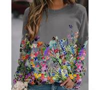FACULX Haut pour Femme Manches Longues 3D Fleurs Col Rond Haut pour | 3D fleurs, manches longues, col rond, style décontracté, idéal vacances club