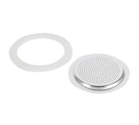 FACULX Joint pour machine à expresso, joint de rechange en silicone, joints d'étanchéité pour pot à moka, plusieurs options de taille, blanc (6 tasses + tamis )