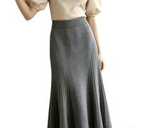 FACULX Jupe Longue pour Femme Taille Haute Tricotée Queue de Poisson | Design queue de poisson, taille haute, coupe flatteuse, style élégant, parfait pour l'été