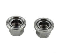 FACULX Lot de 2 écrous de roue de piste, écrous de moyeu en acier M9/M10 avec rondelle intégrée, antidérapants pour roues avant/arrière de vélo à pignon fixe, argent (pour m10)