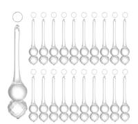 FACULX Lot de 20 décorations de Noël en verre en forme de goutte d'eau à suspendre en quatre tailles pour sapin de Noël et décoration de mariage (20 x 60 mm)