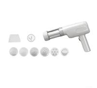 FACULX Machine à pâtes électrique sans fil 5 en 1 avec batterie rechargeable, machine à nouilles portable pour spaghetti, fettuccine, linguine, outil de cuisine (blanc)