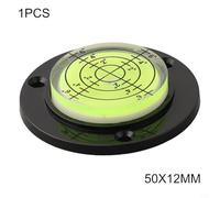 FACULX Mini niveleur rond à bulle noir transparent pour outil Bullseye 50 x 12 mm en acrylique pour mesure horizontale (coquillage noir, eau verte)
