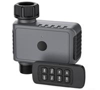 FACULX Minuteur automatique d'irrigation de jardin avec télécommande, distance de 50 m, contrôleur intelligent de vanne d'eau 6 modes pour arrosage des plantes d'extérieur IP55