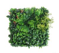 FACULX Panneaux de buis artificiels, clôture de haie de plantes artificielles, panneau mural de gazon artificiel, lierre de verdure, clôture d'intimité, 50 x 50 cm (B)