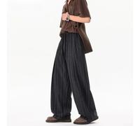 FACULX Pantalon Homme Rayé Plissé Taille M Coréen Pantalon Homme Rayé | Coupe droite classique, design rayé plissé, style coréen pour tendance, taille M à 3XL disponible