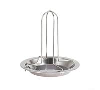 FACULX Support de rôtissoire pour poulet, grille en acier au carbone avec plaque chauffante antiadhésive pour une répartition homogène de la chaleur, outil de barbecue portable pour camping en plein