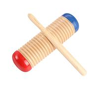 Facynde Bâton de Guiro en Bois, Petit Instrument de Guiro en Bois, Guiro Percussion avec Rhythm Sticks Tone Block Râpe