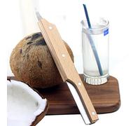 Facynde Coupe-Coco à Double extrémité | Out d'ouverture Coco en Acier Inoxydable - Casse-Coco en Acier Inoxydable, ouvre-Coco à poignée en Bois, Outil d'ouverture