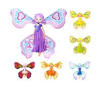 Facynde Papillon Volant de fée Magique,6 Accessoires Papillons alimentés par élastique - Jouets Volants pour Un ou Une fête Jouant à Noël et au Nouvel an