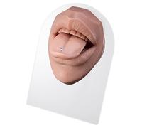 FacynFausse Bouche | Faux Bouche Langue en Silicone pour débutants,La Partie du Corps Affiche la Simulation modèle Humain pour l'outil d'enseignement Pratique Piercing