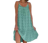 FacynRobe Nuisette à Fleurs pour Femme | Robes Courtes sans Manches Coupe Plage d'été,Été Plage Vacances GranTaille Femmes FronRobes Amples