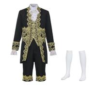 FAD-4U Costume Médiéval Manteau Victorien pour Homme Style Rococo Steampunk Gothique Prince Manteau Costume Mariage invités Makeup Party