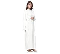 FAD-4U Robe de clergé en soutane pour femme - Robe de louange - Prêtre anglican - Chasuble - Longueur totale - Col haut avec col à deux languettes, blanc, XL