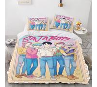 Fadaing Ensemble de literie KPop-Chasseur de démons HUNTR/X Musique Idoles personnages virtuels Halloween avec taie d'oreiller, 100% microfibre, impression numérique 3D, housse de couette pour enfants