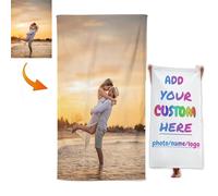 Fadaing Serviette de plage personnalisée, serviette de bain personnalisée avec nom et photo, serviette de bain personnalisée avec nom en microfibre (90 x 180 cm, 1)