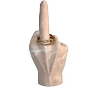Fadaing Support pour bague du doigt du milieu, support de bague drôle de doigt du milieu, sculpture de table, porte-bijoux à la main, porte-bijoux main (5)