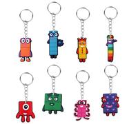 Fadbudss Lot de 8 porte-clés en silicone - Pendentif en silicone - Pour sacs à dos - Décoration de sac à dos - Porte-clés pour fêtes d'enfants - Jeu d'anniversaire - Remplissage