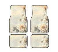 Fade Lot de 4 tapis de sol décoratifs vintage en néoprène imperméable pour voitures, camions, camionnettes et SUV, intérieur élégant et antidérapant