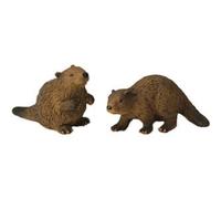 FADEDA 2 x castors/Hauteur : 3 cm/Peints à la Main/Figurines de crèche détaillées décoration de Table de Noël Accessoires de crèche