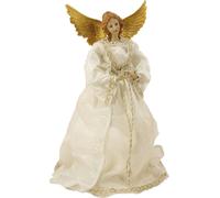 FADEDA Ange avec robe en tissu, blanc / Hauteur:28 cm / peint à la main / Figurines de crèche détaillées - Noël Table Décoration Accessoires de crèche