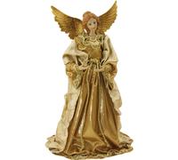 FADEDA Ange avec robe en tissu, doré / Hauteur:28 cm / peint à la main / Figurines de crèche détaillées - Noël Table Décoration Accessoires de crèche
