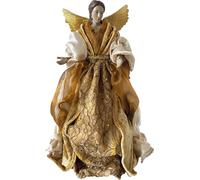 FADEDA Ange avec robe en tissu, doré / Hauteur:35 cm / peint à la main / Figurines de crèche détaillées - Noël Table Décoration Accessoires de crèche