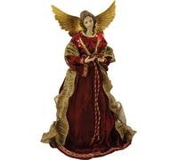 FADEDA Ange avec robe en tissu, rouge / Hauteur:28 cm / peint à la main / Figurines de crèche détaillées - Noël Table Décoration Accessoires de crèche