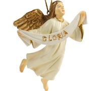 FADEDA Ange volant, avec bannière Gloriabanner / hauteur:11 cm / peint à la main / figurines de crèche détaillées - Noël Table Décoration Accessoires de crèche