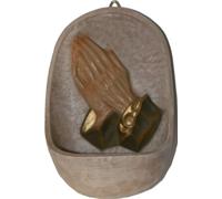 FADEDA Bénitier "Mains en prière" / hauteur:13 cm / peint à la main / figurines de crèche détaillées - Noël Table Décoration Accessoires de crèche