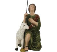 FADEDA Berger à genoux avec mouton / Hauteur:60 cm / peint à la main / figurines de crèche détaillées - Noël Table Décoration Accessoires de crèche