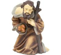 FADEDA Berger agenouillé / Hauteur : 6 cm / Peint à la main / Figurines de crèche détaillées - Décoration de table de Noël