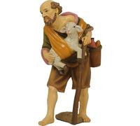 FADEDA Berger avec agneau - Hauteur : 7 cm - Peint à la main - Figurines de crèche détaillées - Décoration de table de Noël