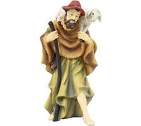 FADEDA Berger avec bâton/hauteur : 14 cm/peint à la main / figurines de crèche détaillées - Décoration de table de Noël