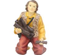 FADEDA Berger avec bois / hauteur:7 cm / peint à la main / figurines de crèche détaillées - Noël Table Décoration Accessoires de crèche