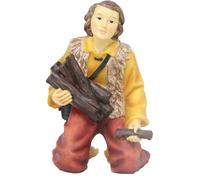 FADEDA Berger avec bois - Hauteur : 9 cm - Peinte à la main - Figurines de crèche détaillées - Décoration de table de Noël