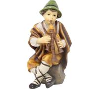 FADEDA Berger avec cornemuse / hauteur : 6 cm / peint à la main / figurines de crèche détaillées - Décoration de table de Noël