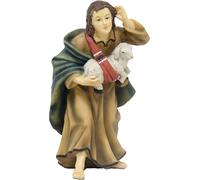 FADEDA Berger avec mouton, hauteur : 13 cm, peinte à la main, figurines de crèche détaillées, décoration de table de Noël, accessoire de crèche