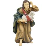 FADEDA Berger avec mouton / Hauteur:15 cm / peint à la main / Figurines de crèche détaillées - Noël Table Décoration Accessoires de crèche